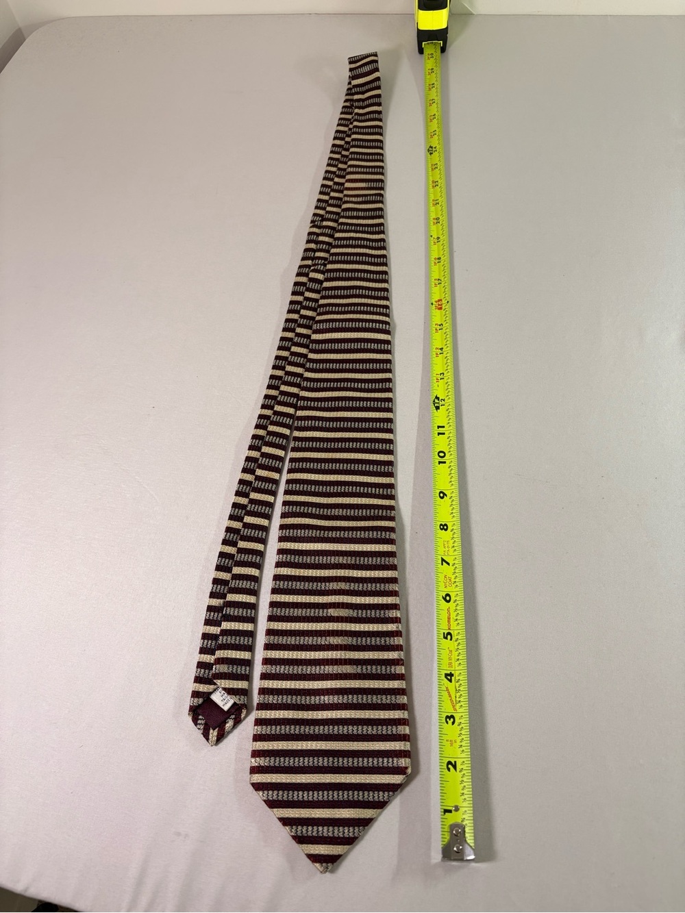 Striped Men's Tie in Brown and Cream — Timeless Office Essential
